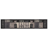 Vidaxl keukenmat wasbaar koffieprint 60x300 cm fluweel zwart