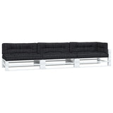 VidaXL Palletkussens 7 st stof ruitpatroon zwart