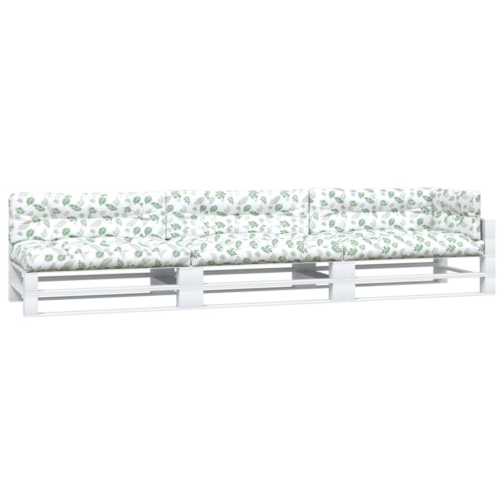 VidaXL Palletkussens 7 st bladpatroon stof