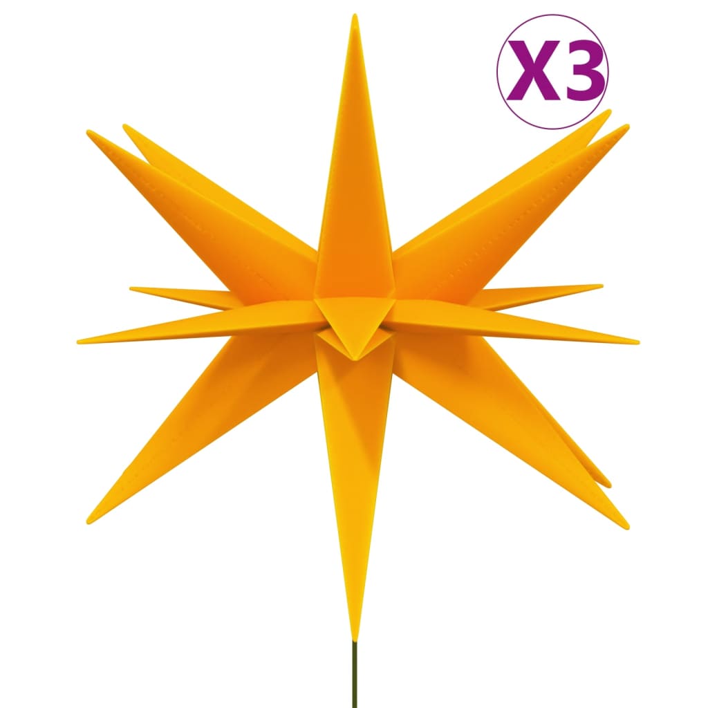 VidaXL Kerstlampen met grondpin en LED's 3 st 57 cm geel