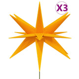 VidaXL Kerstlampen met grondpin en LED's 3 st 57 cm geel