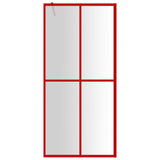 Vidaxl inloopdouchewand transparant 90x195 cm esg-glas rood