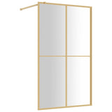 VidaXL Inloopdouchewand transparant 118x195 cm ESG-glas goudkleurig