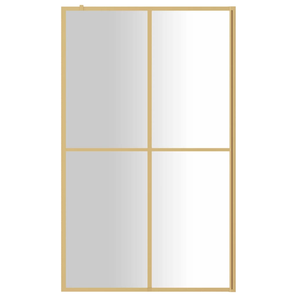 VidaXL Inloopdouchewand transparant 118x195 cm ESG-glas goudkleurig