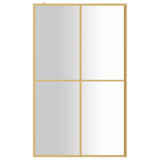 VidaXL Inloopdouchewand transparant 118x195 cm ESG-glas goudkleurig