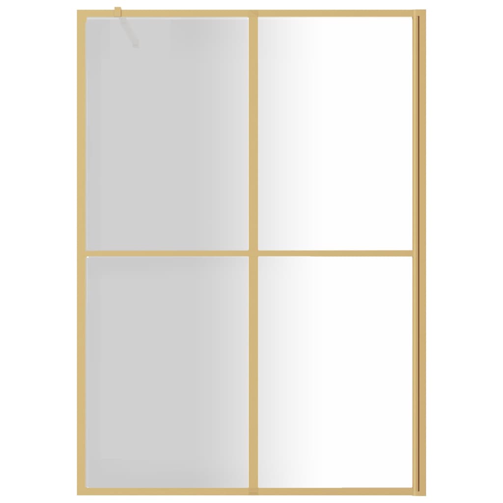VidaXL Inloopdouchewand transparant 140x195 cm ESG-glas goudkleurig
