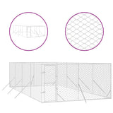 VidaXL Hondenkennel voor buiten 4x8x2 m gegalvaniseerd staal zilver