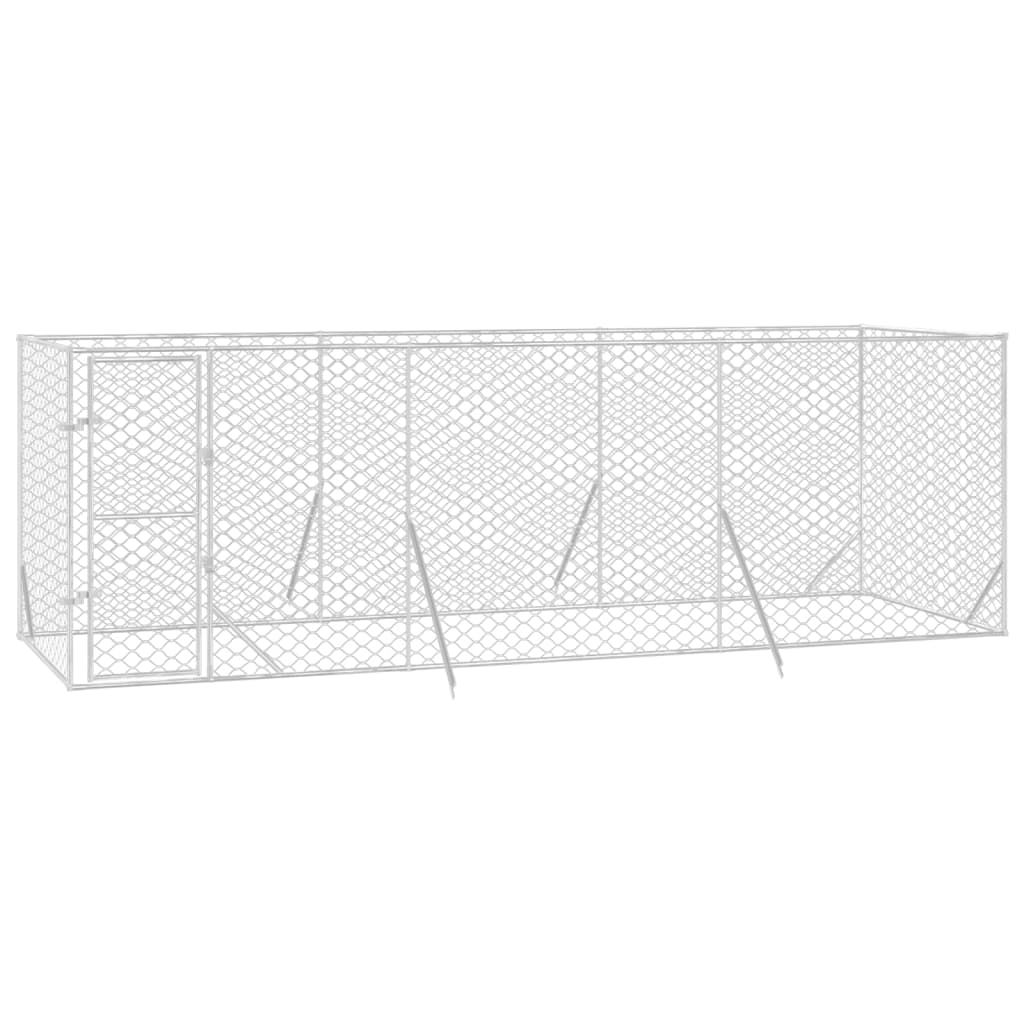 VidaXL Hondenkennel voor buiten 6x2x2 m gegalvaniseerd staal zilver