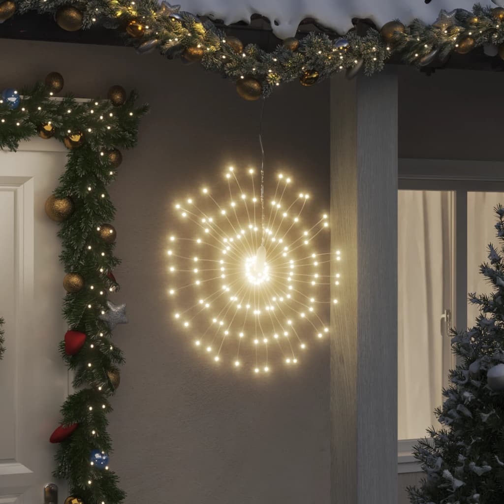 VidaXL Kerstverlichting vuurwerk 8 st 140 warmwitte LED's 17 cm