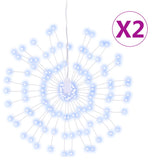VidaXL Kerstverlichting vuurwerk 2 st 140 koudwitte LED's 17 cm