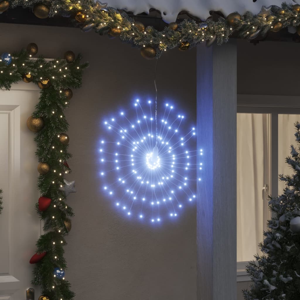 VidaXL Kerstverlichting vuurwerk 2 st 140 koudwitte LED's 17 cm