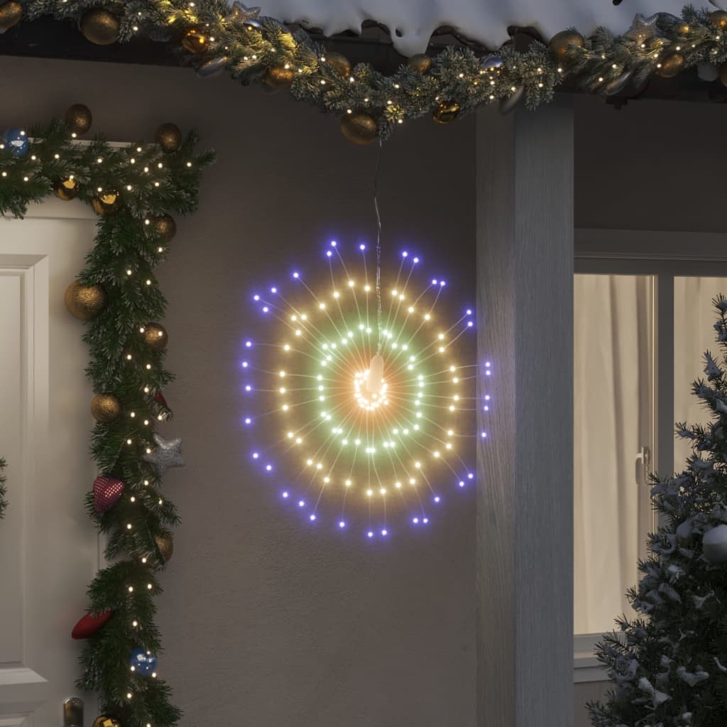 VidaXL Kerstverlichting vuurwerk 8 st 140 meerkleurige LED's 17 cm