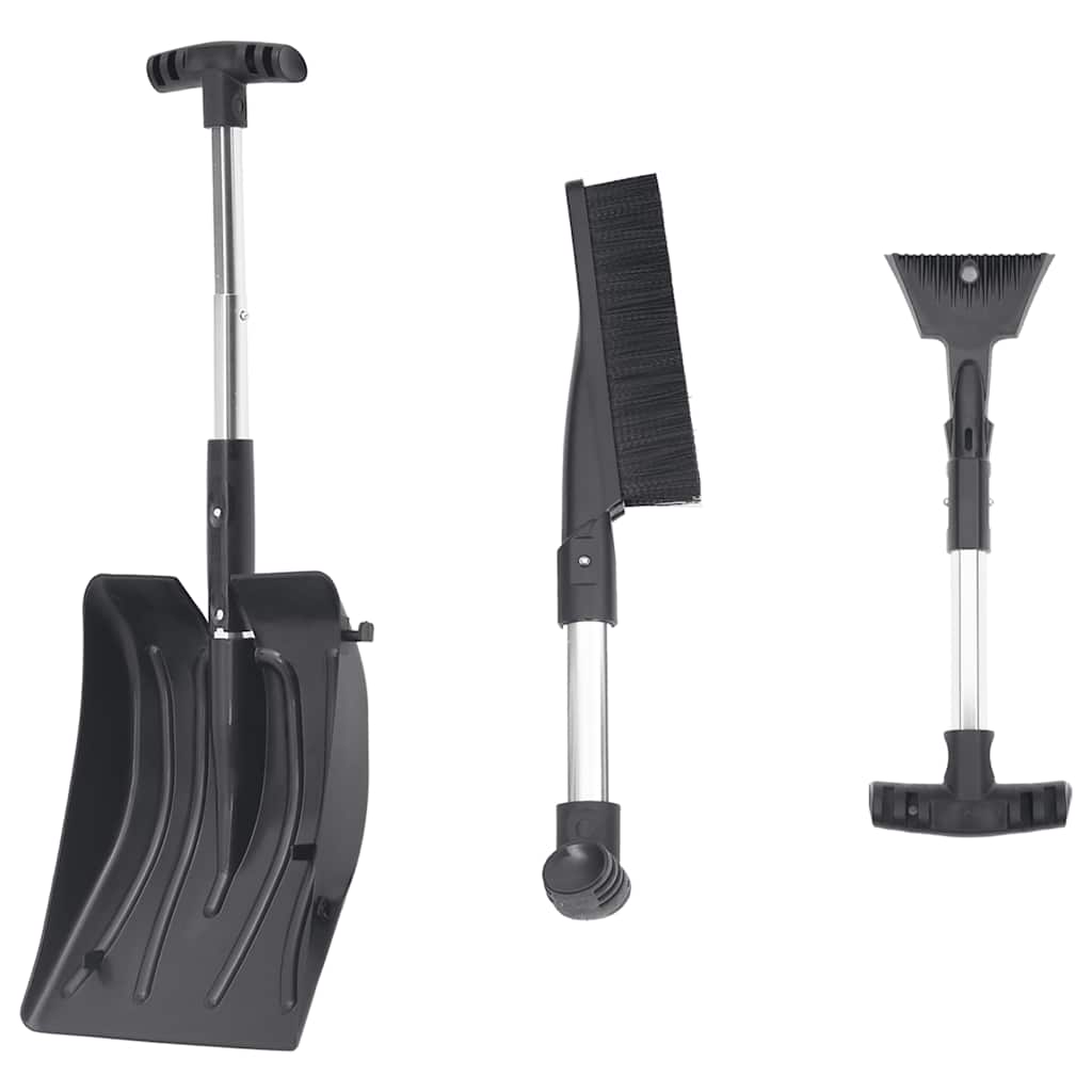 Vidaxl 3-in-1 sneeuwschepset aluminium zwart