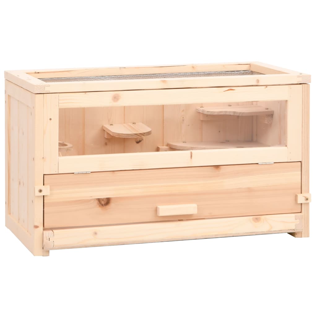Vidaxl hamsterkooi 60x30x35 cm massief vurenhout