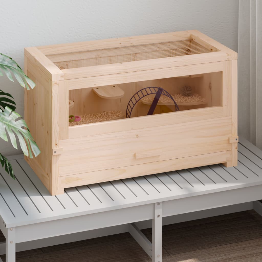 Vidaxl hamsterkooi 60x30x35 cm massief vurenhout
