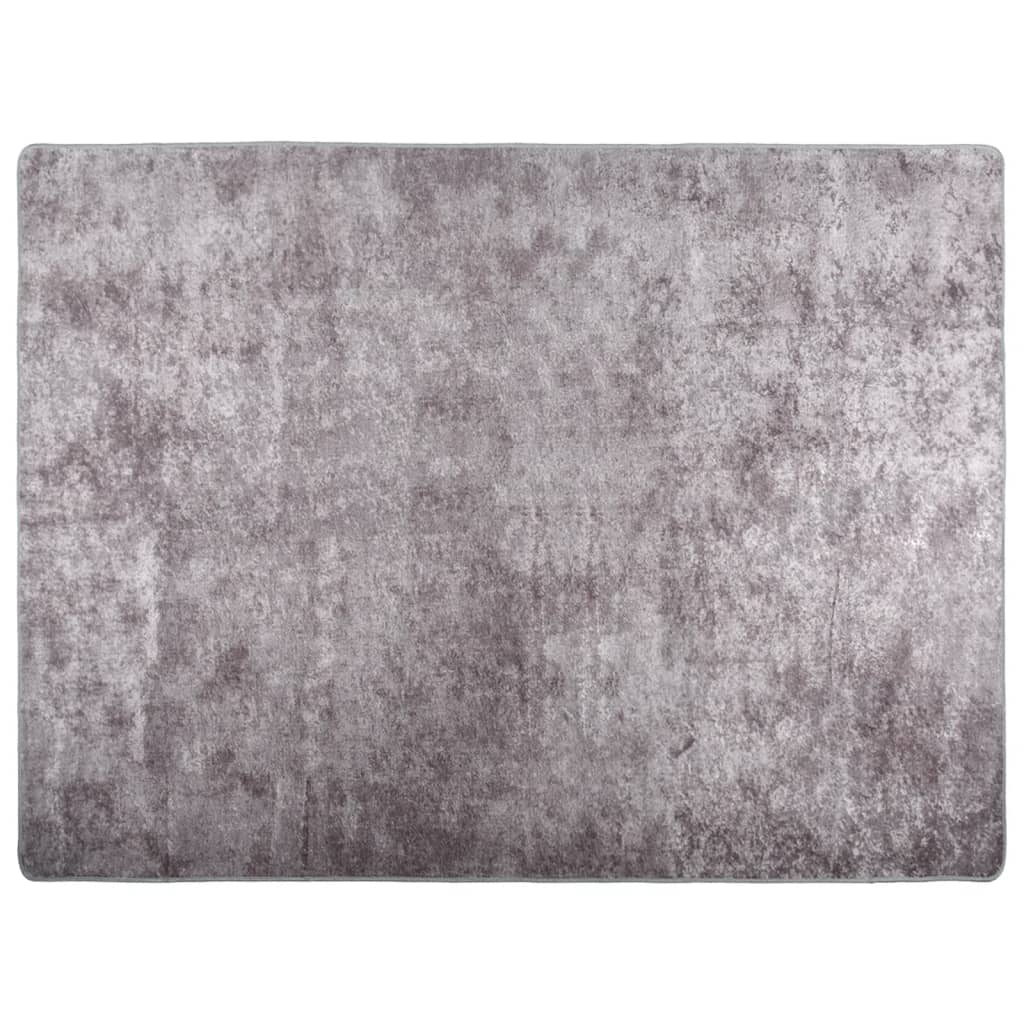 Vidaxl vloerkleed wasbaar anti-slip 400x300 cm grijs