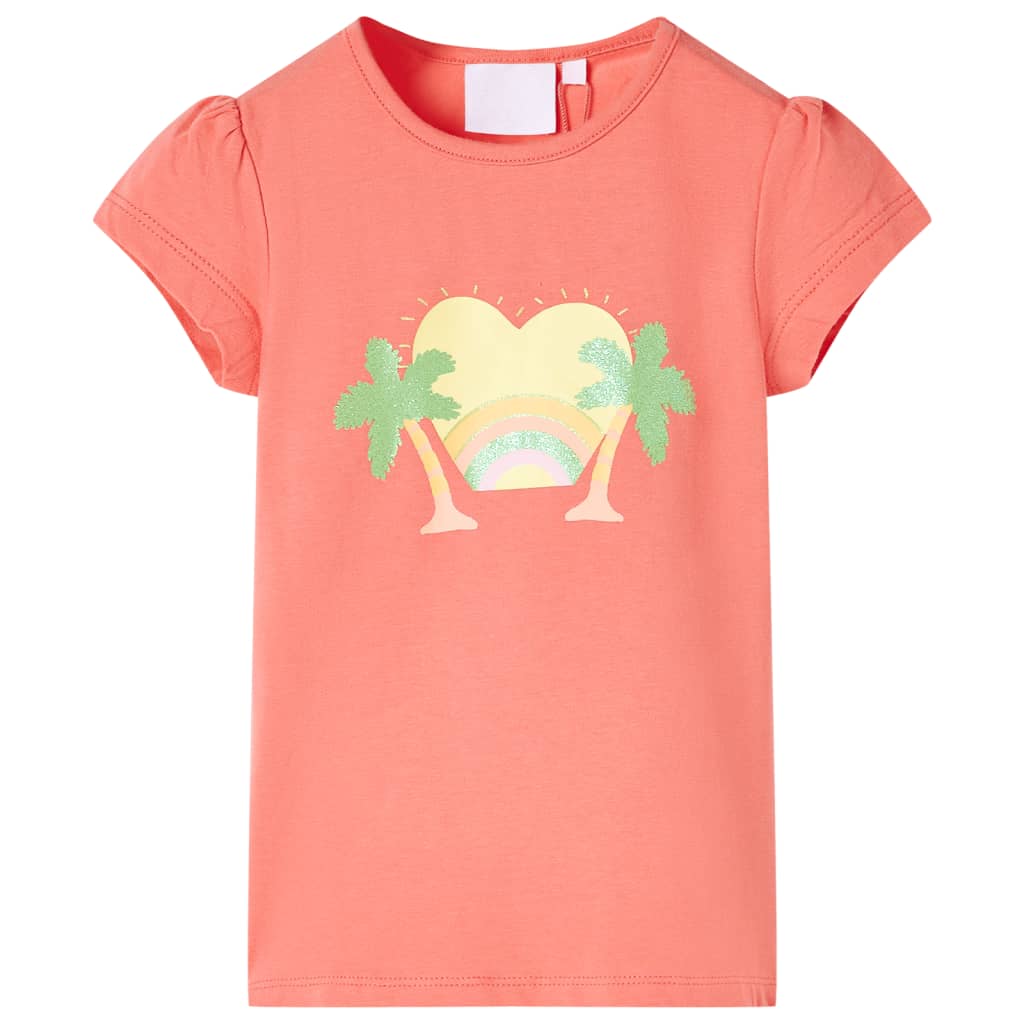 VidaXL Kindershirt 92 koraalkleurig