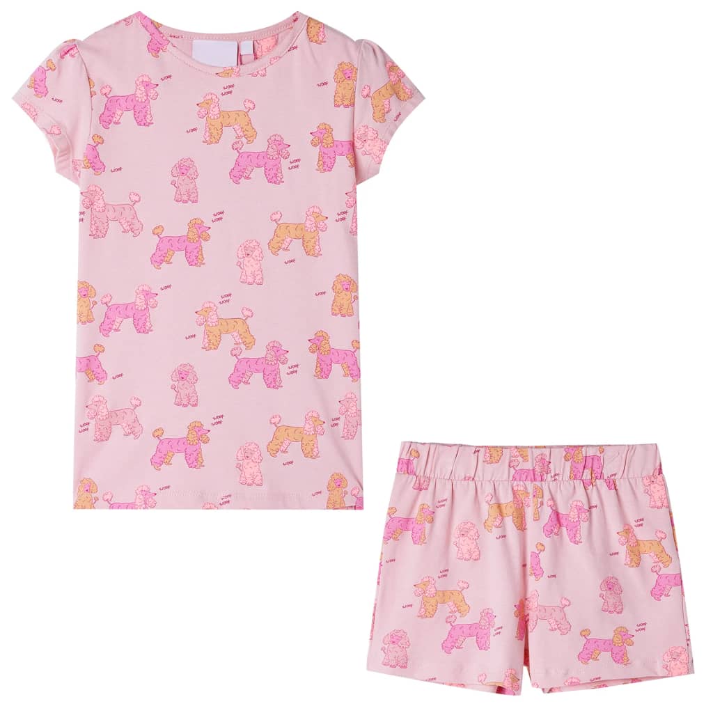 VidaXL Kinderpyjama met korte mouwen 116 lichtroze