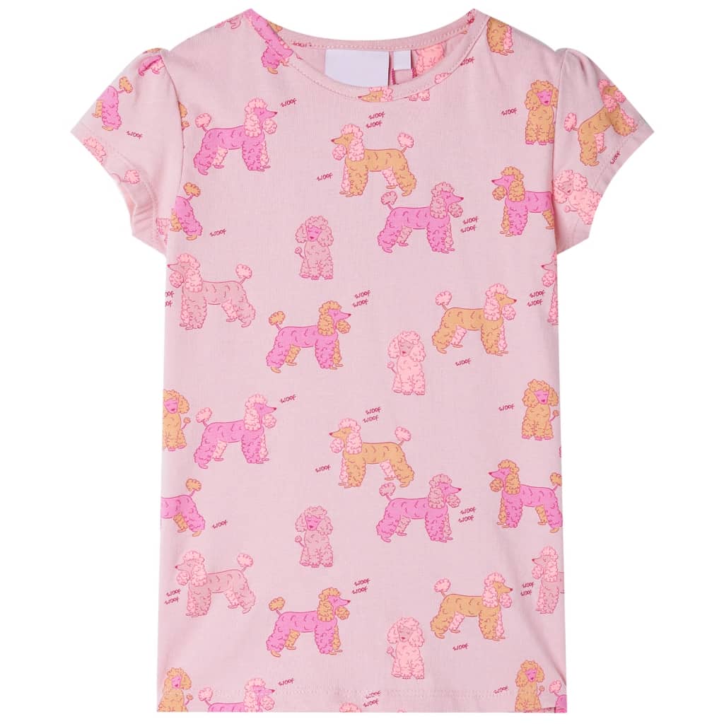 VidaXL Kinderpyjama met korte mouwen 128 lichtroze