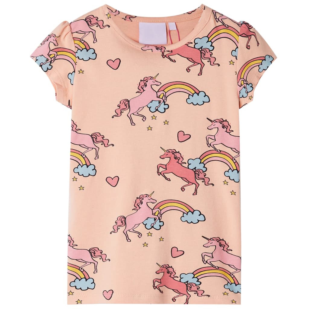 VidaXL Kinderpyjama met korte mouwen 140 lichtoranje