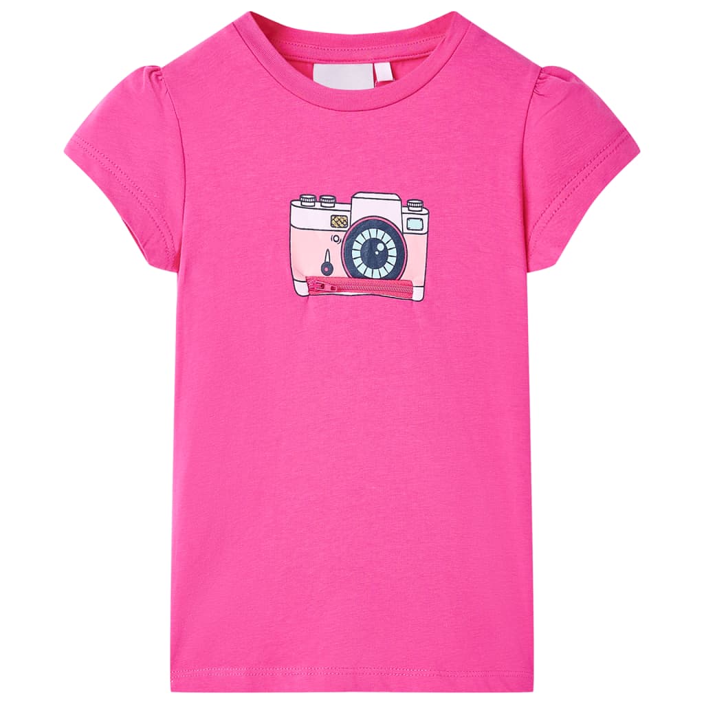 VidaXL Kindershirt 128 donkerroze