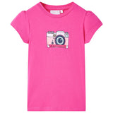 VidaXL Kindershirt 128 donkerroze