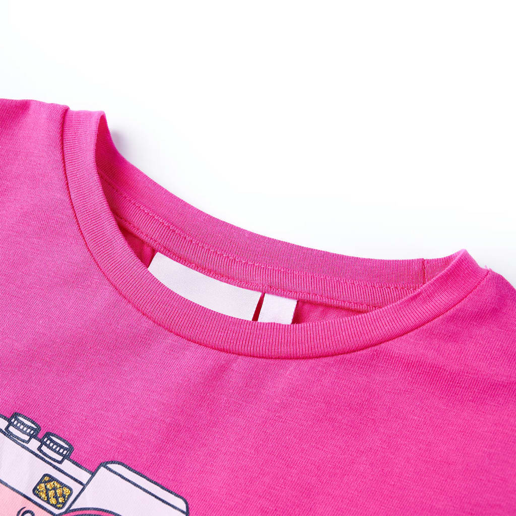 VidaXL Kindershirt 128 donkerroze