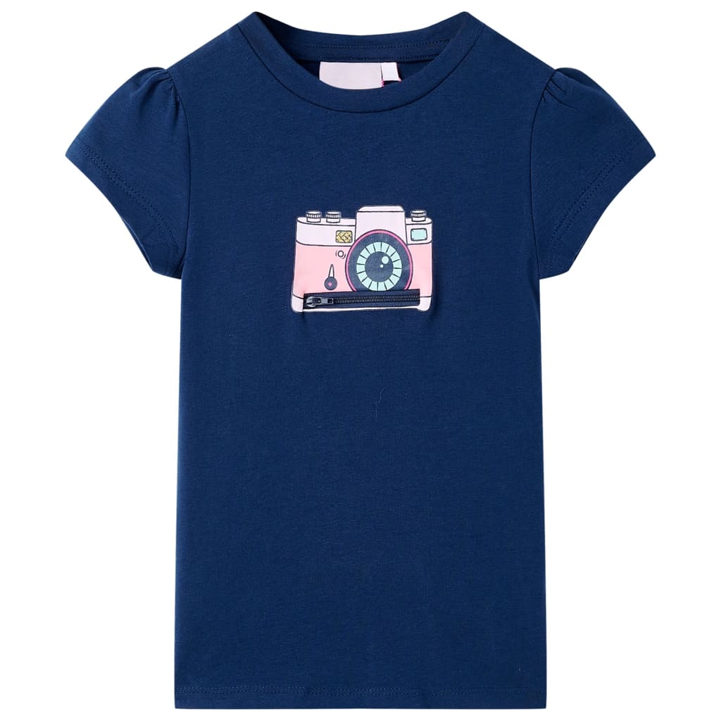 VidaXL Kindershirt 128 marineblauw