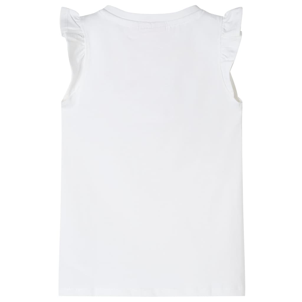 VidaXL Kindershirt met mouwen met ruches 116 wit