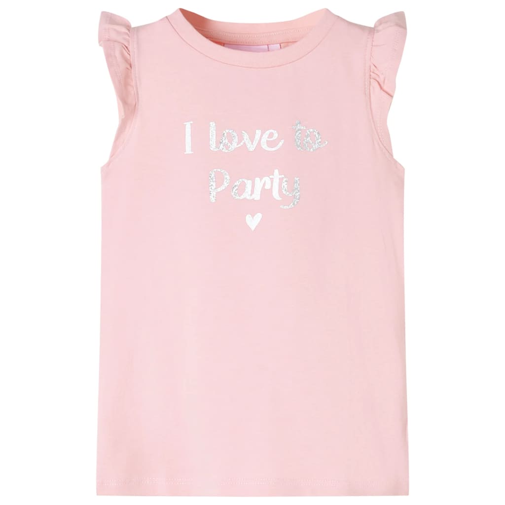 VidaXL Kindershirt met ruches aan de mouwen 104 lichtroze