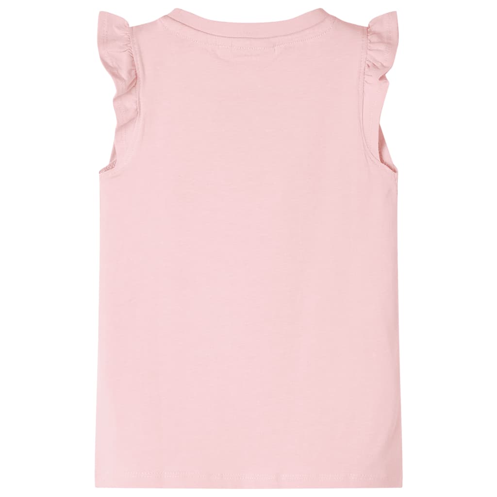 VidaXL Kindershirt met ruches aan de mouwen 104 lichtroze