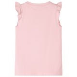 VidaXL Kindershirt met ruches aan de mouwen 104 lichtroze