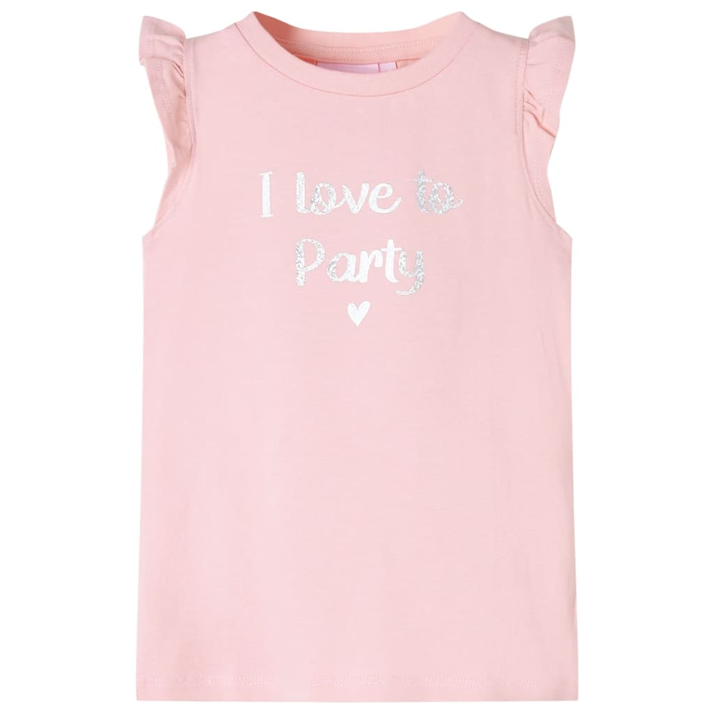 VidaXL Kindershirt met ruches aan de mouwen 128 lichtroze
