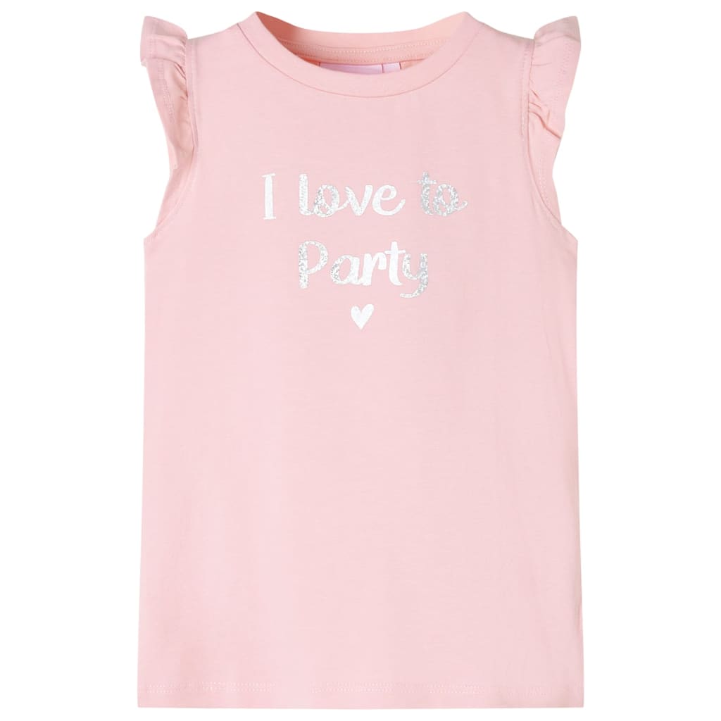 VidaXL Kindershirt met ruches aan de mouwen 140 lichtroze