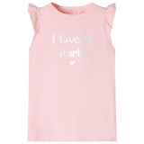 VidaXL Kindershirt met ruches aan de mouwen 140 lichtroze