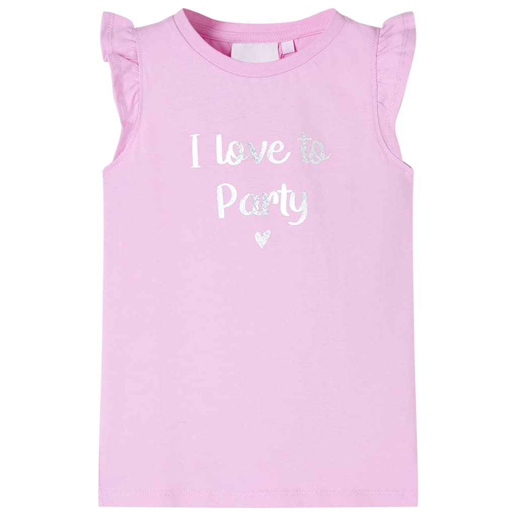 VidaXL Kindershirt met ruches aan de mouwen 104 lila