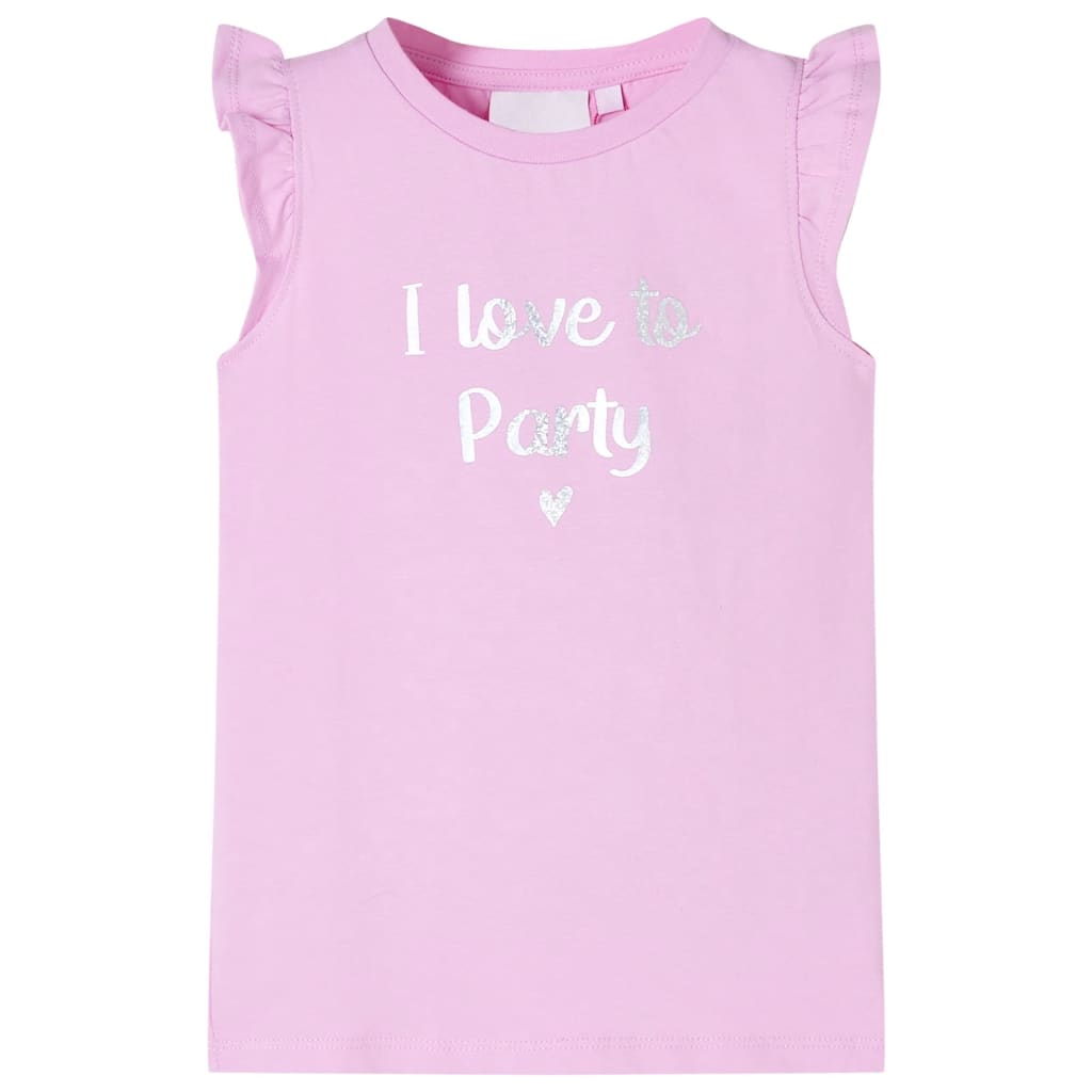 VidaXL Kindershirt met ruches aan de mouwen 128 lila