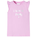 VidaXL Kindershirt met ruches aan de mouwen 140 lila