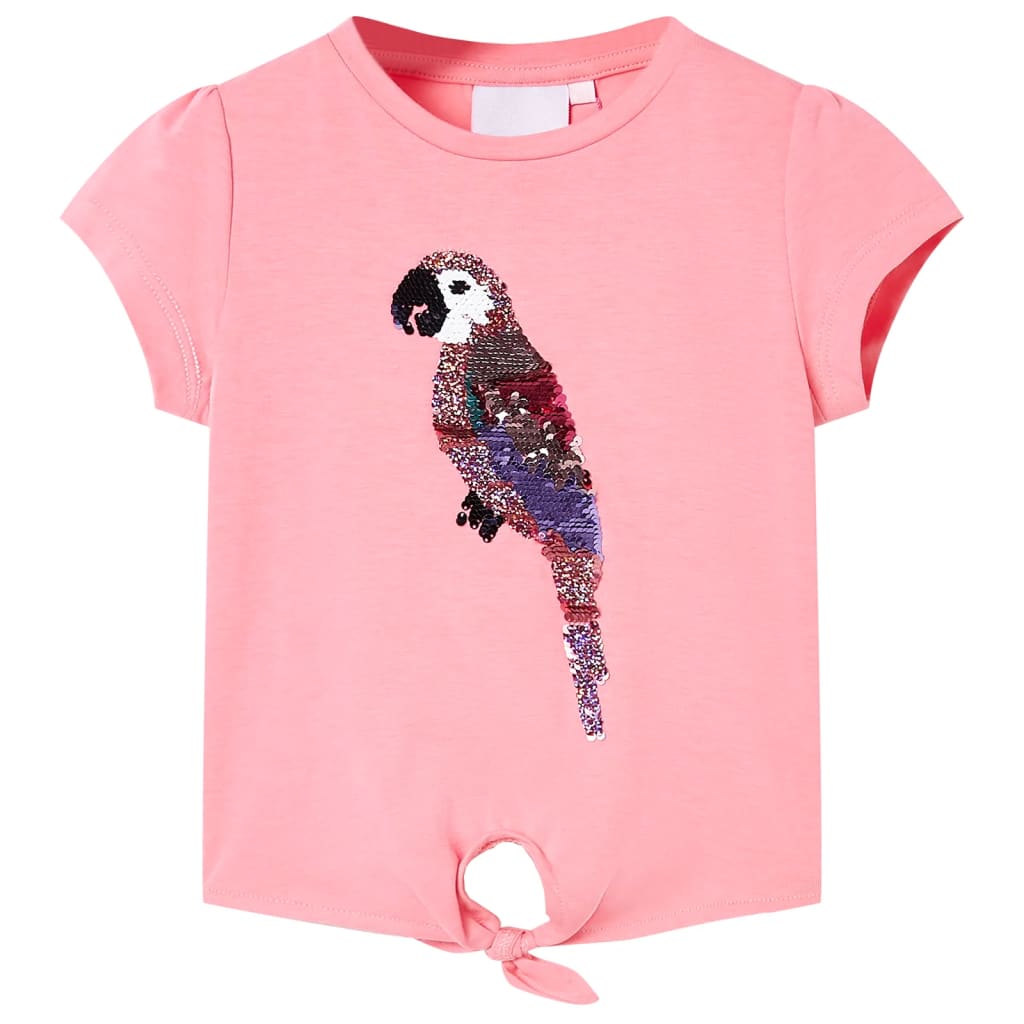 VidaXL Kindershirt 128 fluorescerend roze