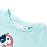 VidaXL Kindershirt 116 lichtzeeblauw
