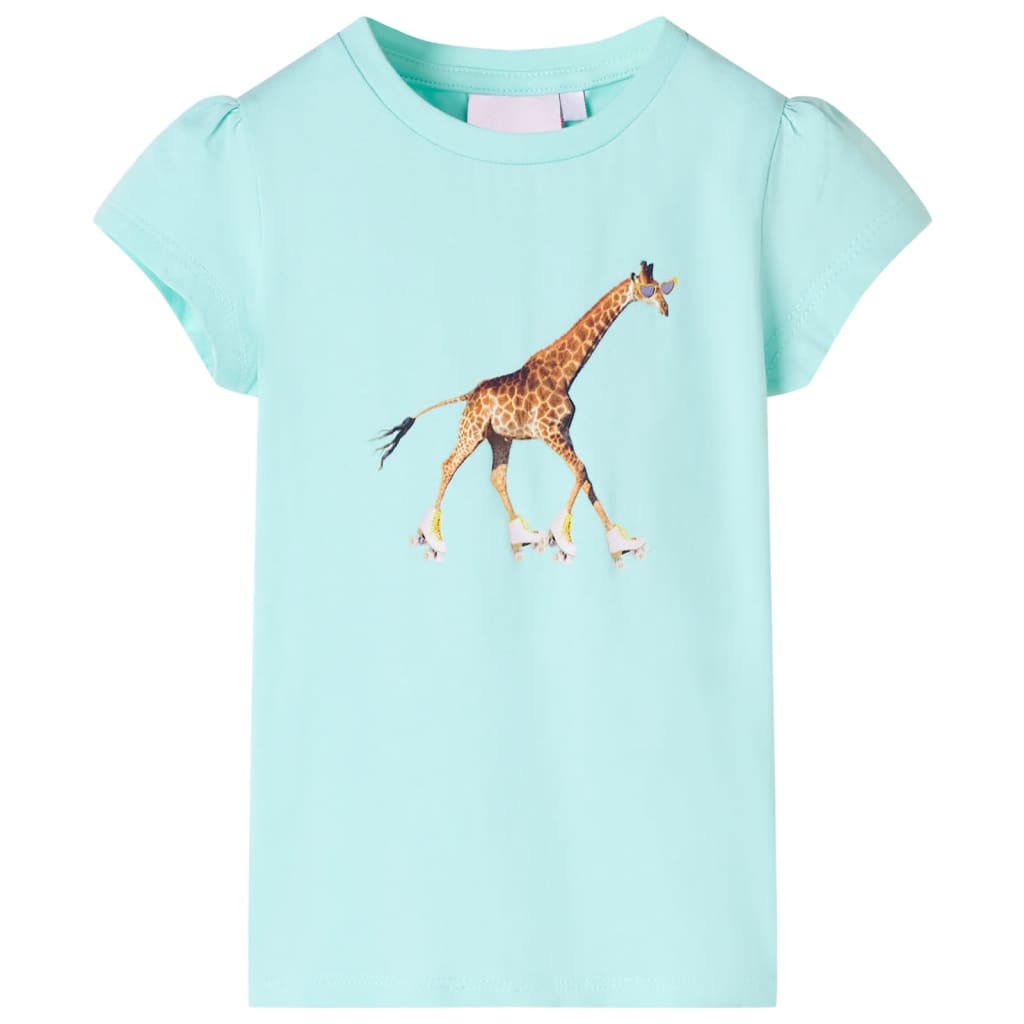 VidaXL Kindershirt 128 lichtzeeblauw