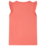 VidaXL Kindershirt met ruches aan de mouwen 104 koraalkleurig