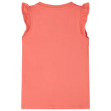 VidaXL Kindershirt met ruches aan de mouwen 116 koraalkleurig