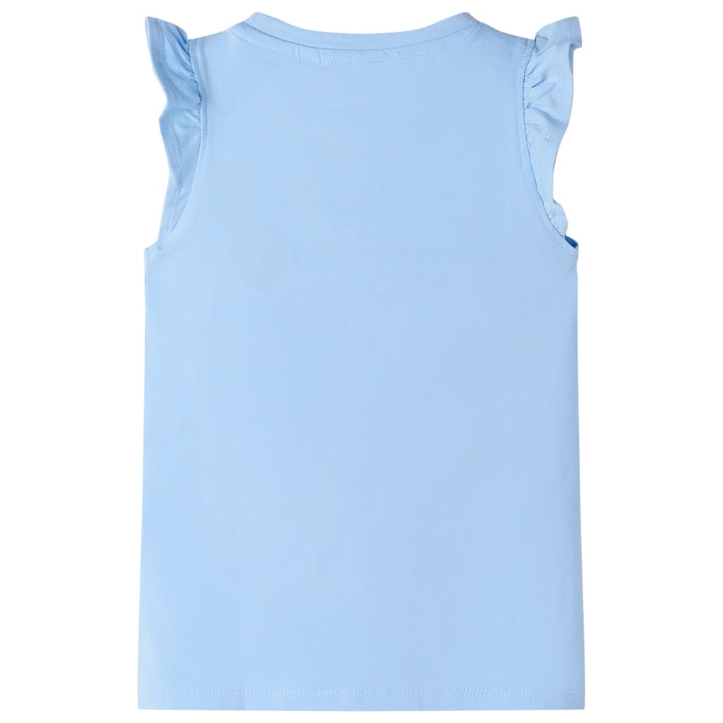 VidaXL Kindershirt met ruches aan de mouwen 92 lichtblauw