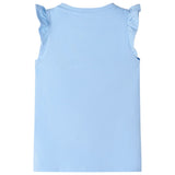 VidaXL Kindershirt met ruches aan de mouwen 104 lichtblauw
