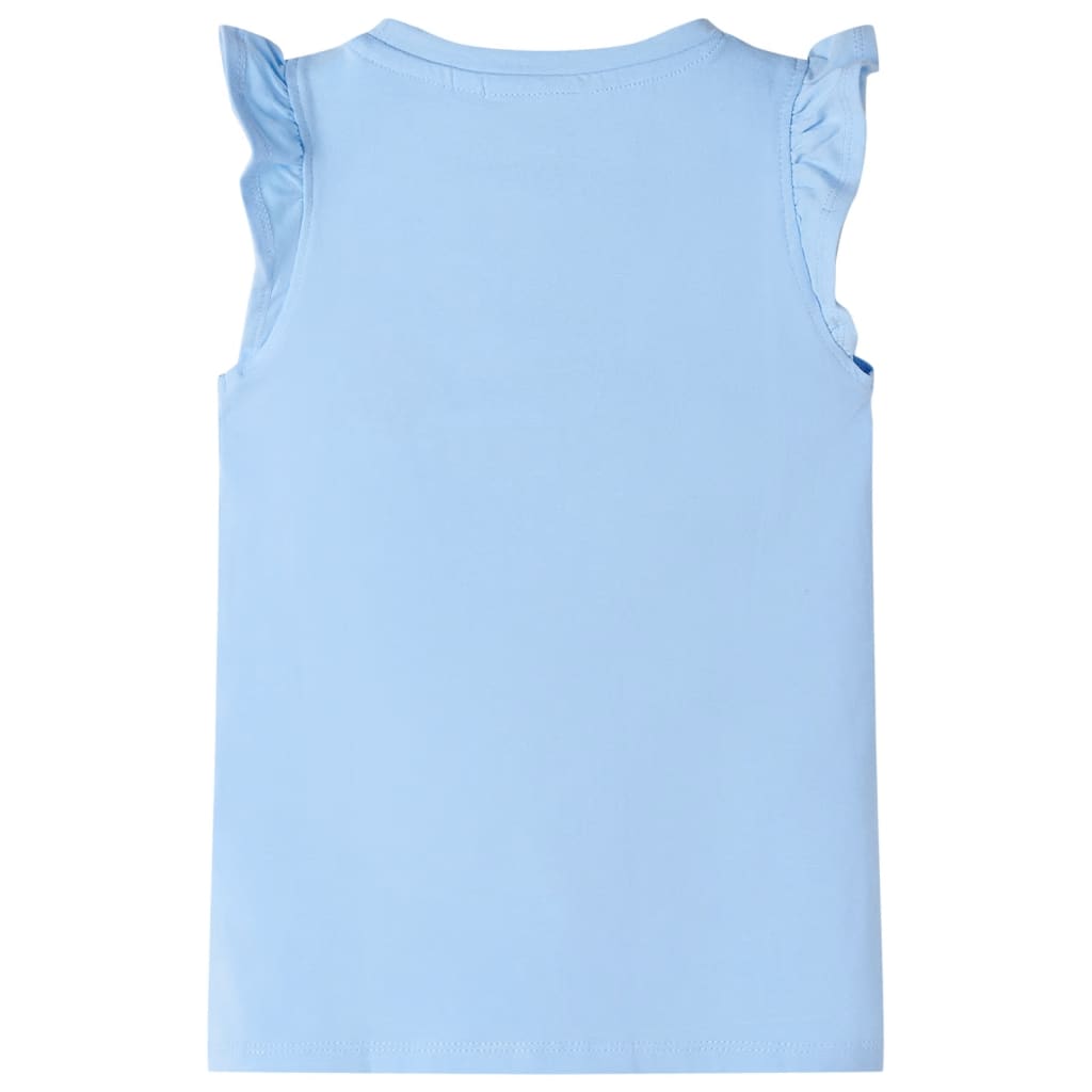 VidaXL Kindershirt met ruches aan de mouwen 116 lichtblauw