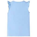 VidaXL Kindershirt met ruches aan de mouwen 116 lichtblauw