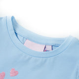 VidaXL Kindershirt met ruches aan de mouwen 128 lichtblauw