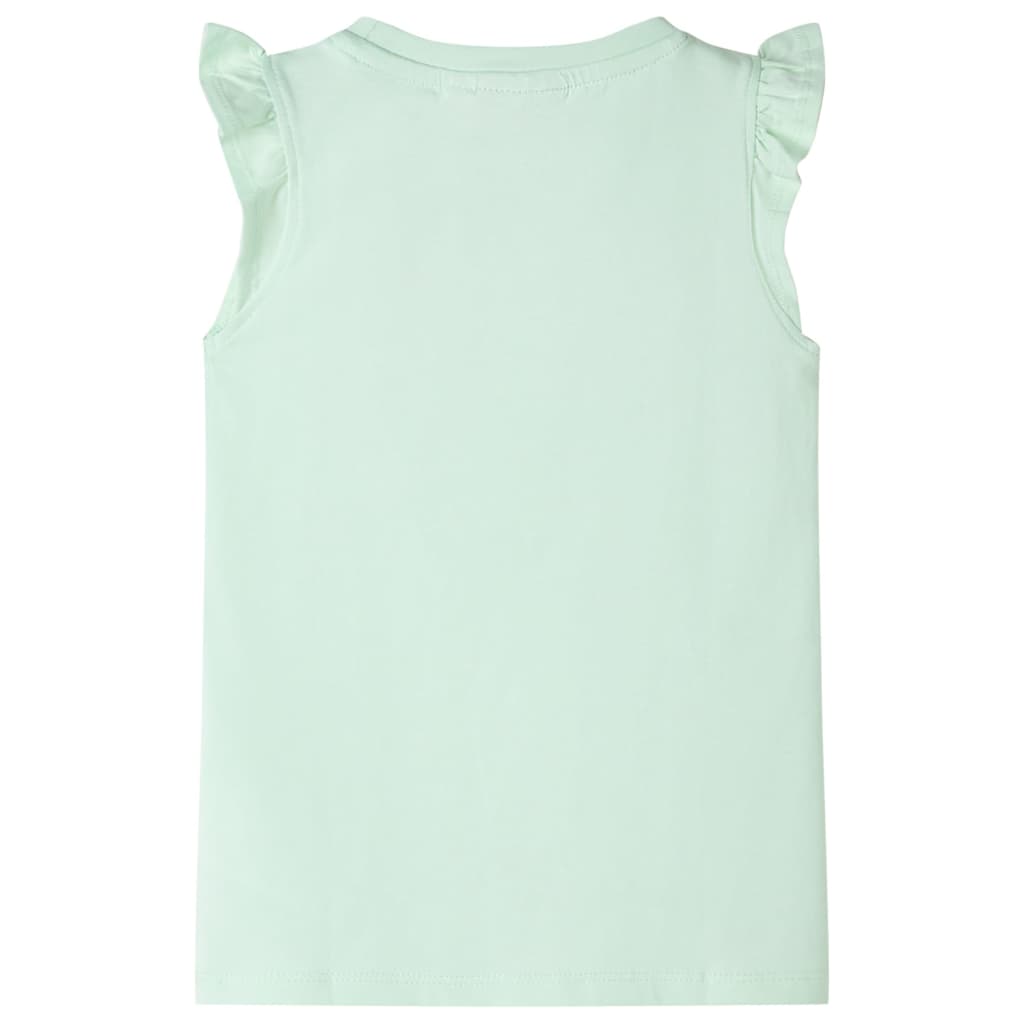 VidaXL Kindershirt met ruches aan de mouwen 92 zachtgroen