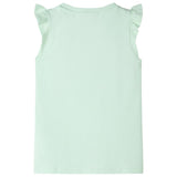 VidaXL Kindershirt met ruches aan de mouwen 92 zachtgroen